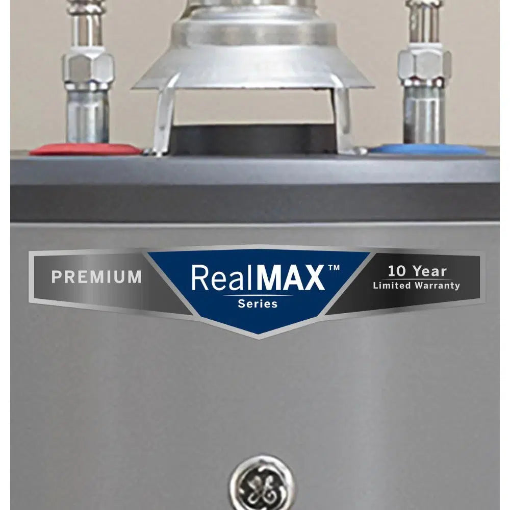 GE RealMAX Atmospheric Premium Model 40 Gallon Capacity Short Natural Gas Water Heater - Top Connections