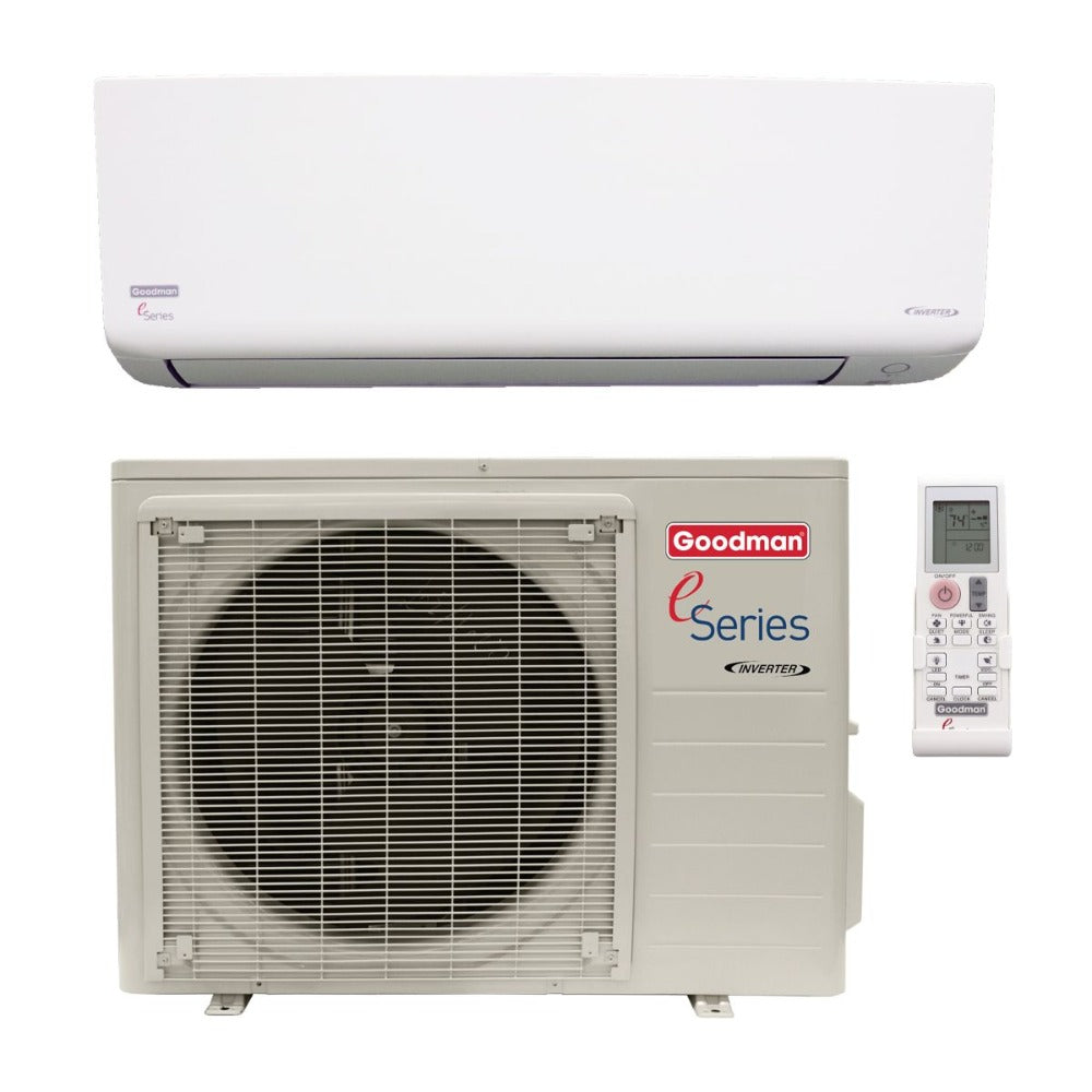 Goodman E-Series 9,000 BTU Wall Mounted Mini-Split Heat Pump System - Bundle View