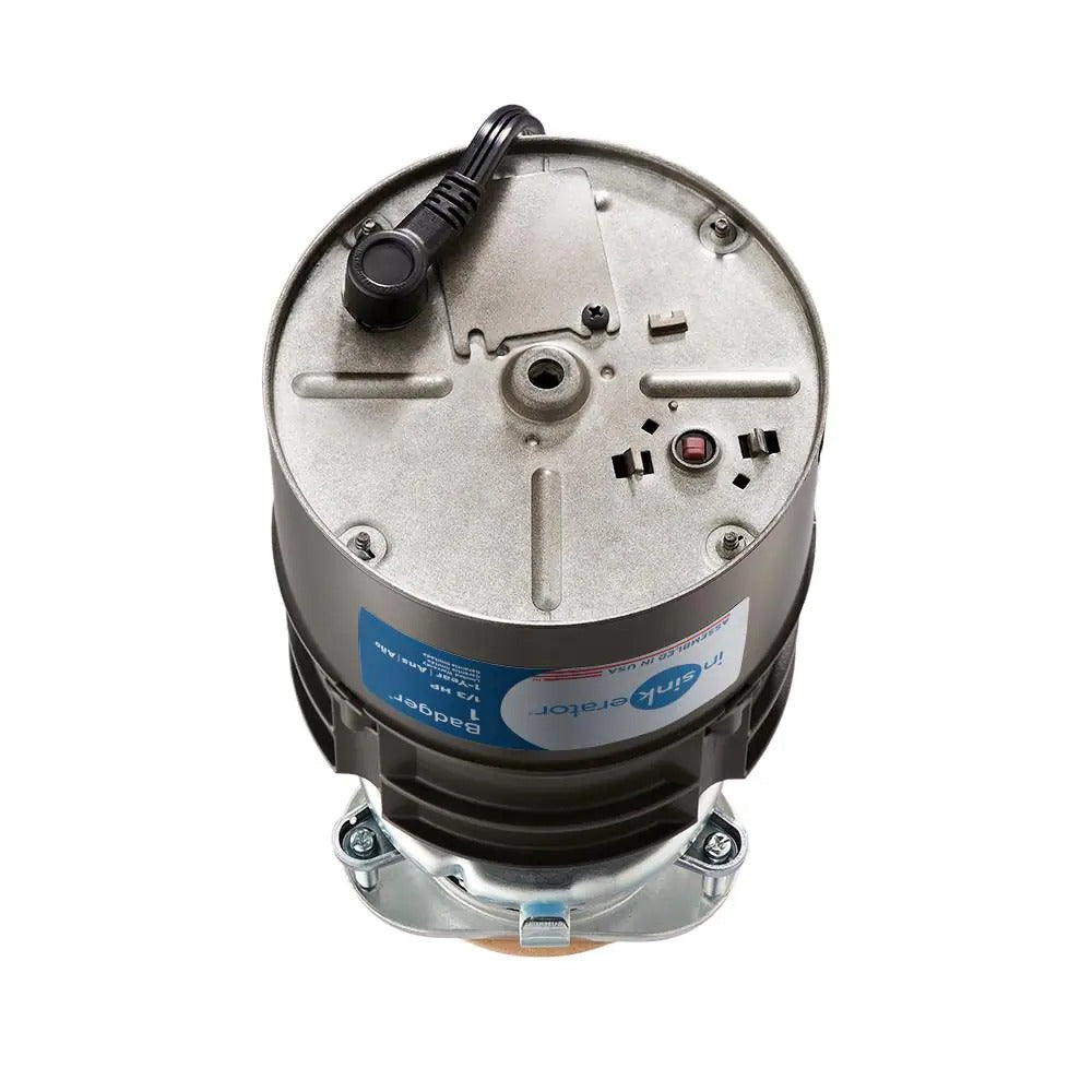 InSinkErator Badger 1 Standard Series 1/3 HP Garbage Disposal with Power Cord - Bottom View