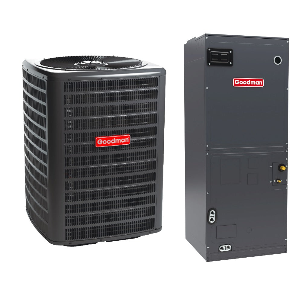 1.5 Ton 15 SEER2 Goodman AC GSXB401810 with Multi-Position Air Handler AVPTC25B14 - Bundle View