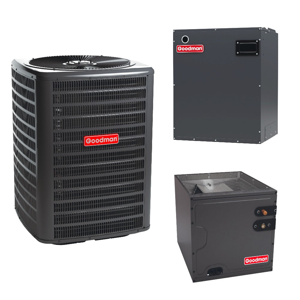 2 Ton 14.4 SEER2 Goodman Heat Pump GSZB402410 with Modular Blower MBVC1201AA-1 and Vertical Coil CAPTA2422A4 - Bundle View