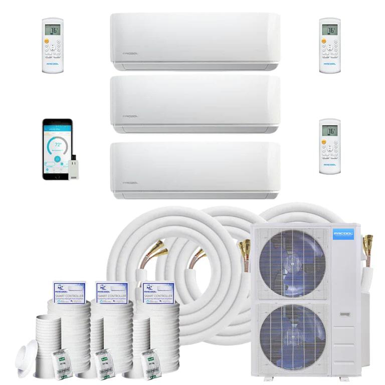 MRCOOL DIY 48,000 BTU 3-Zone Wall-Mounted 12K+12K+18K Mini-Split Heat Pump Complete System