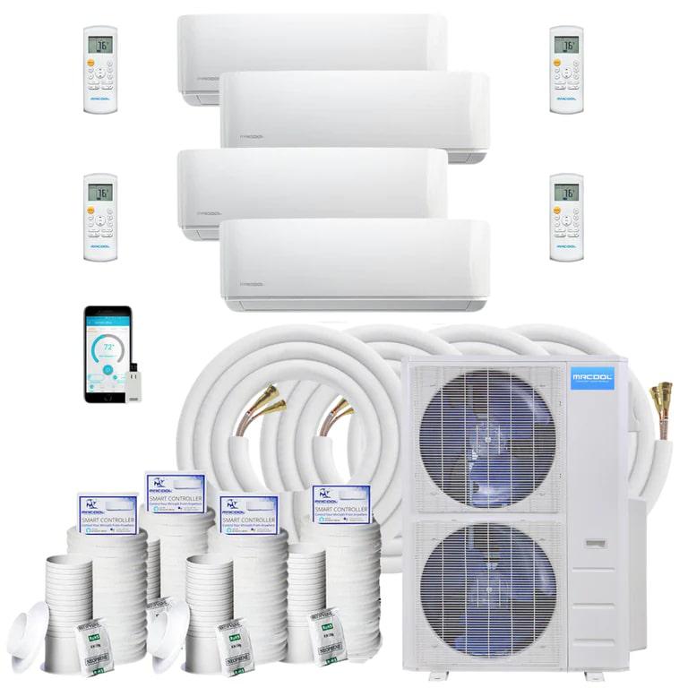 MRCOOL DIY 48,000 BTU 4-Zone Wall-Mounted 9K+9K+9K+12K Mini-Split Heat Pump Complete System