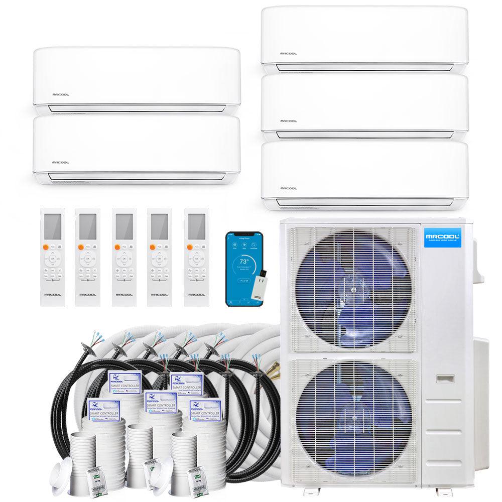 MRCOOL DIY 48,000 BTU 5-Zone Wall-Mounted 9K+9K+9K+9K+9K Mini-Split Heat Pump Complete System