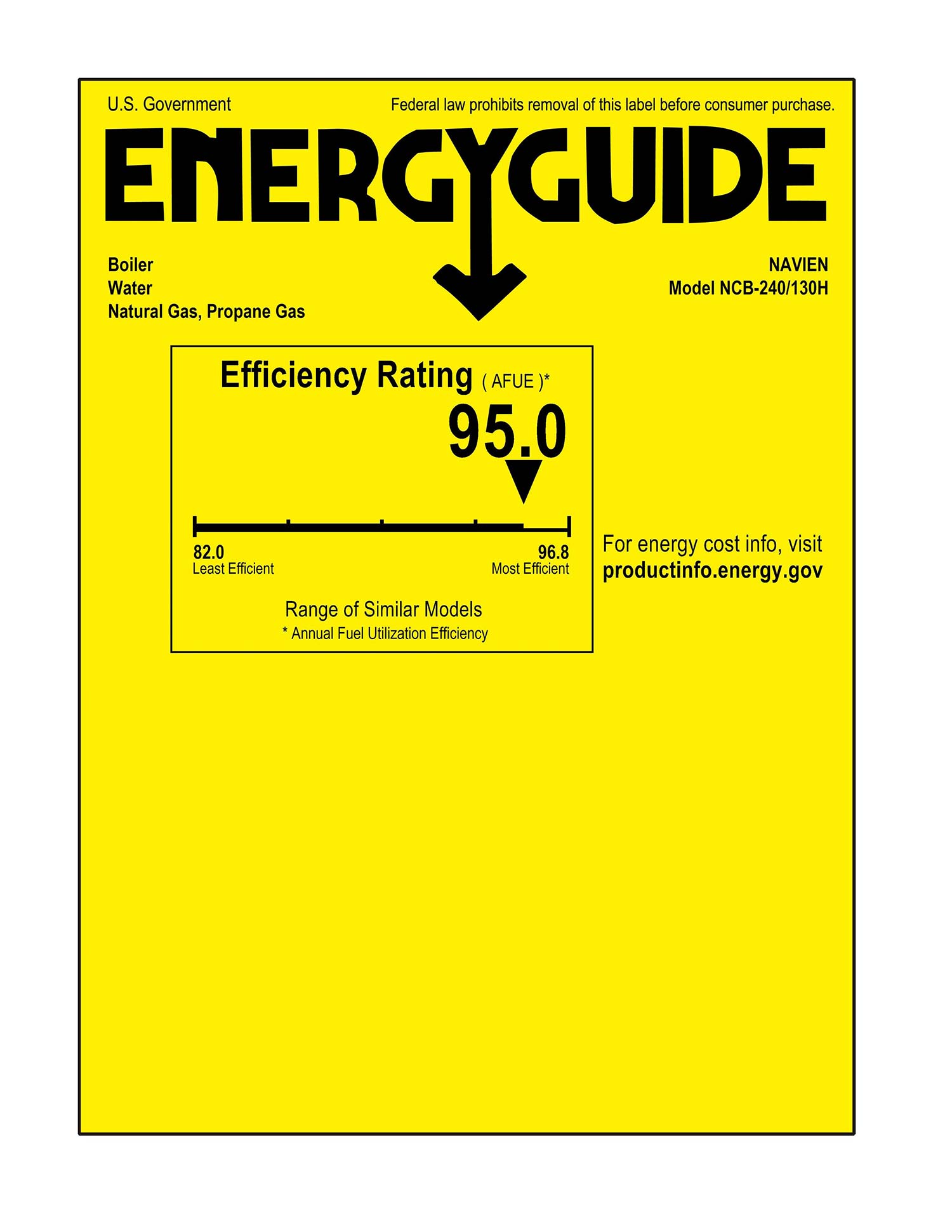 Navien NCB-240/130H 199,900 BTU DHW 130,000 BTU HTG Condensing Combi-Boiler
