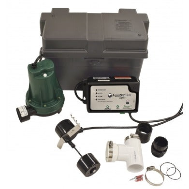 Zoeller Aquanot Spin 508 1/3 HP 115V Cast Iron Submersible Sump Pump System with 12V Battery Backup - Alternate View