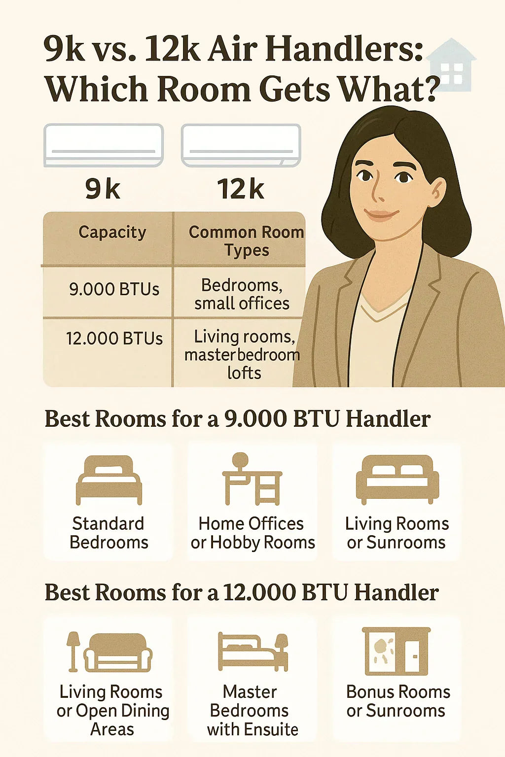 9k vs. 12k Air Handlers Which Room Gets What
