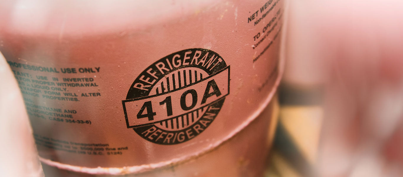 closeup of Freon AC pink tank