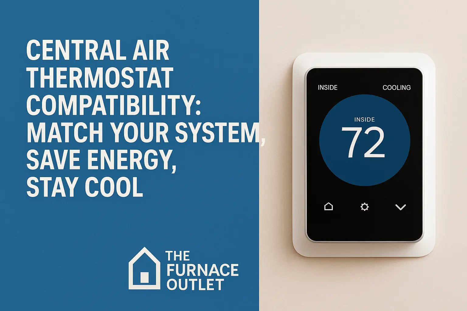 A sleek digital thermostat displaying 