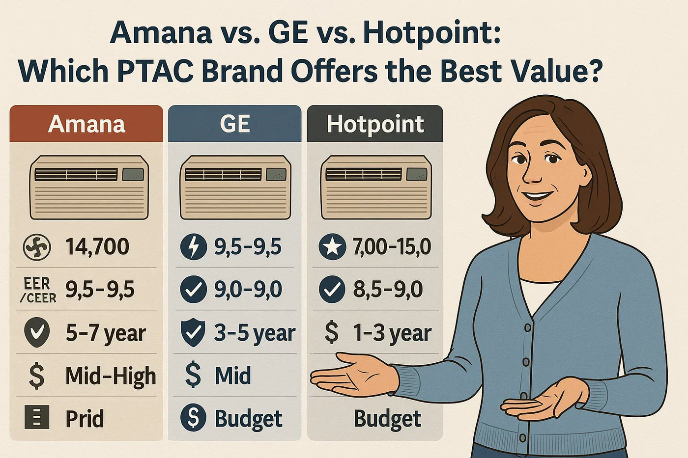 Amana vs. GE vs. Hotpoint: Which PTAC Brand Offers the Best Value?