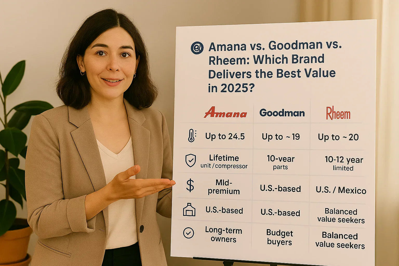 Amana vs. Goodman vs. Rheem: Which Brand Delivers the Best Value in 2025?
