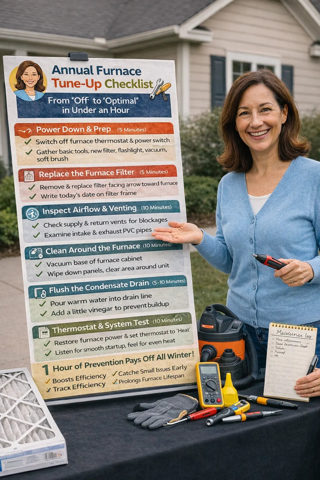 Annual Furnace Tune-Up Checklist — From “Off” to “Optimal” in Under an Hour