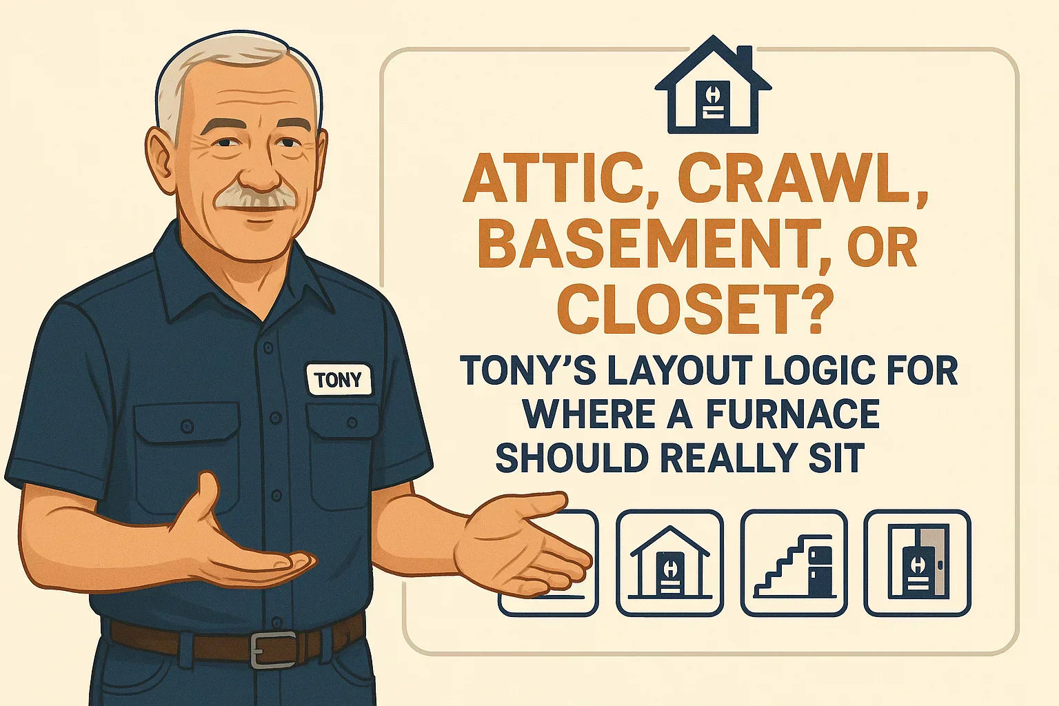 Attic, Crawl, Basement, or Closet Tony’s Layout Logic for Where a Furnace Should Really Sit
