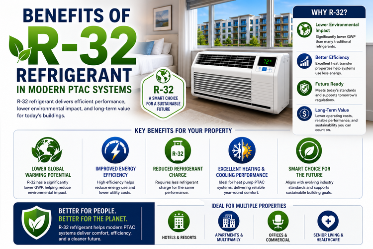 Benefits of R-32 Refrigerant in Modern PTAC Systems