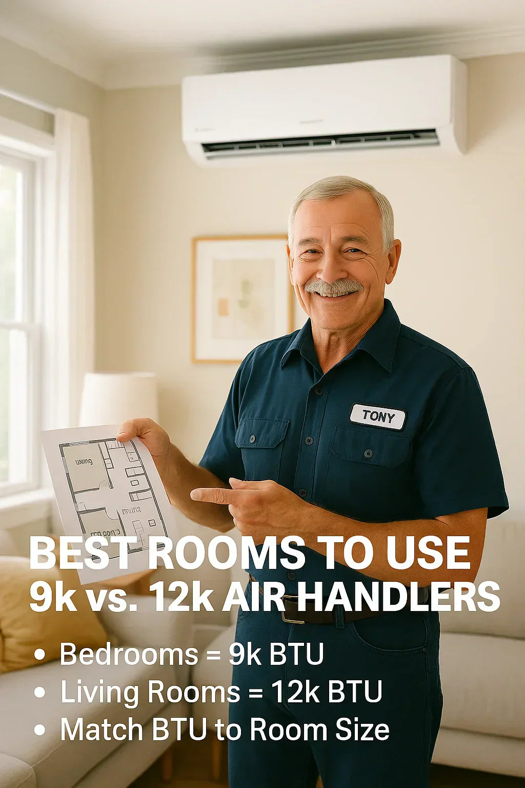Best Rooms to Use 9k vs. 12k Air Handlers Layout Planning Tips