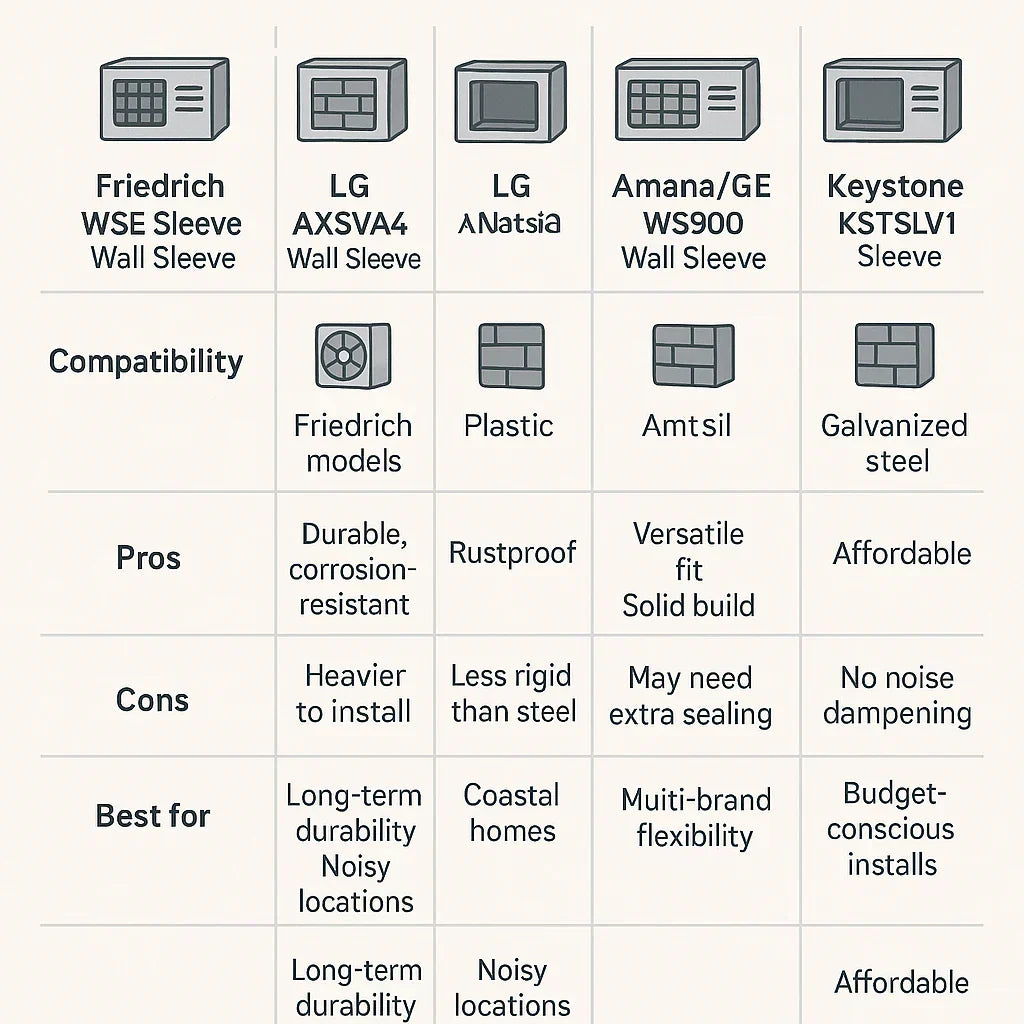 Best Wall Sleeve Options for Heat Pumps Compatibility, Fit & Noise Reduction