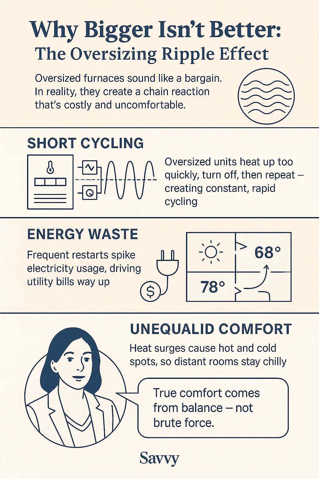 Bigger Isn’t Better — How Oversized Furnaces Waste Energy and Wear Out Faster