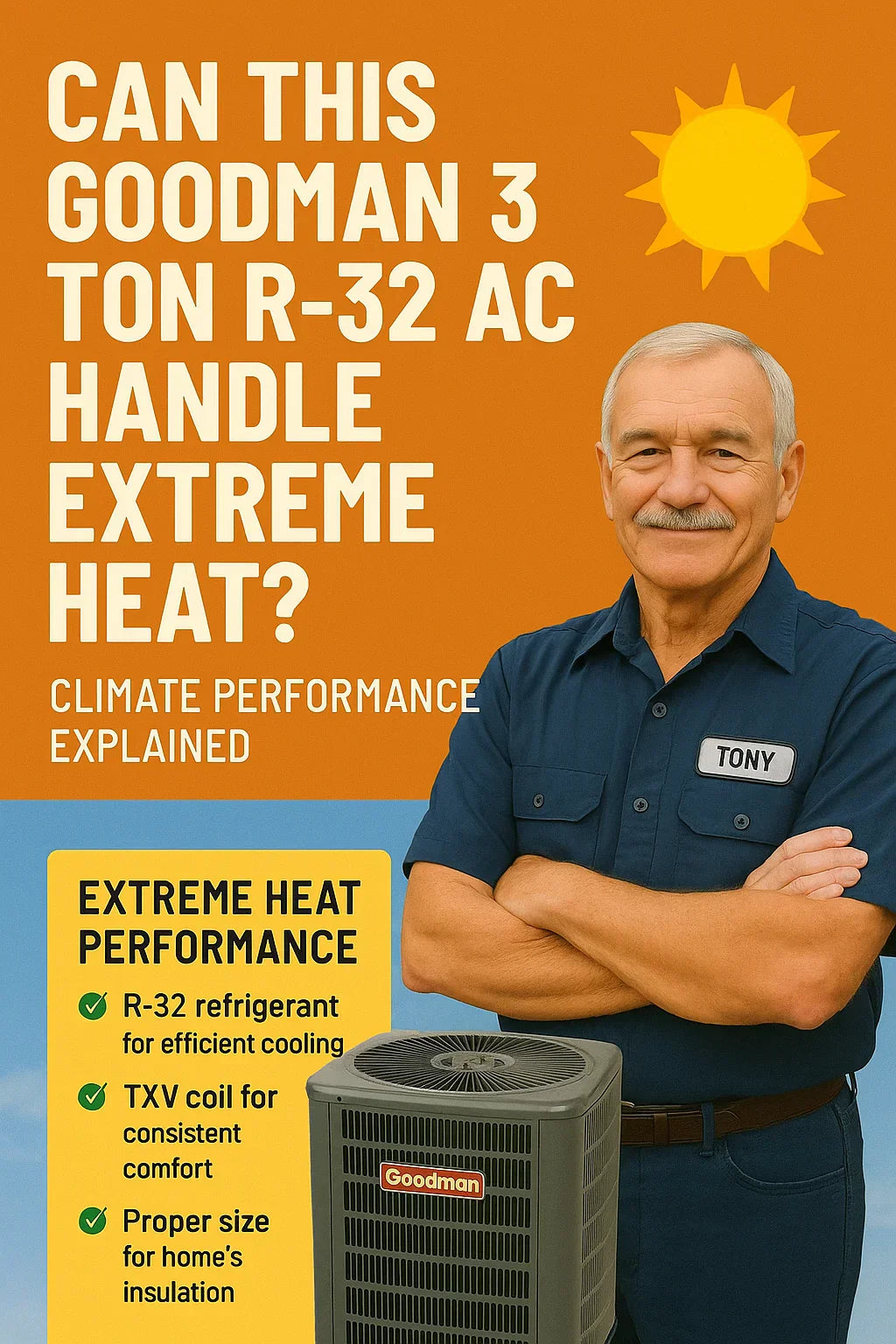 Can This Goodman 3 Ton R-32 AC Handle Extreme Heat Climate Performance Explained