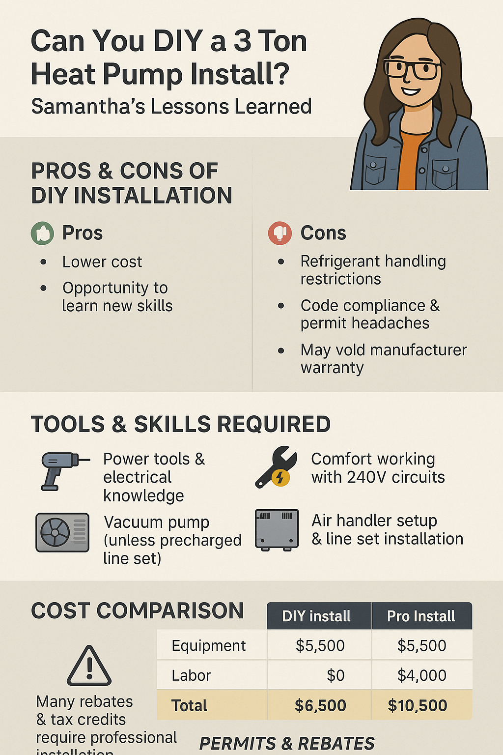 Can You DIY a 3 Ton Heat Pump Install? Samantha’s Lessons Learned