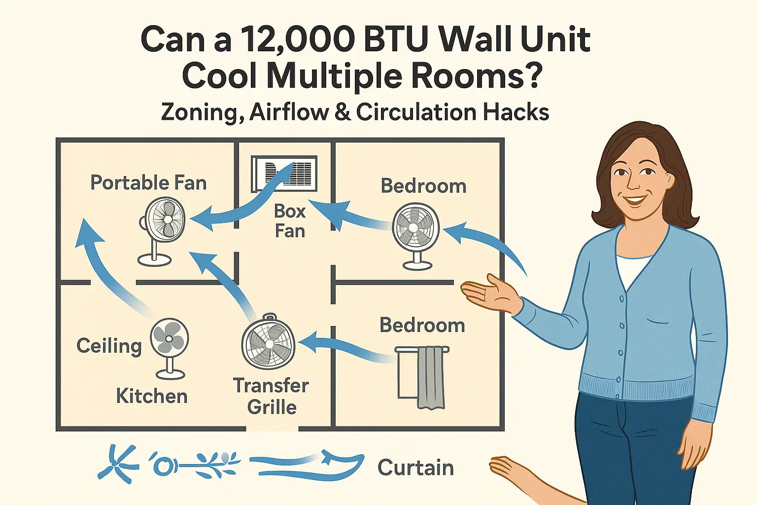 Can a 12,000 BTU Wall Unit Cool Multiple Rooms? Zoning, Airflow & Circulation Hacks