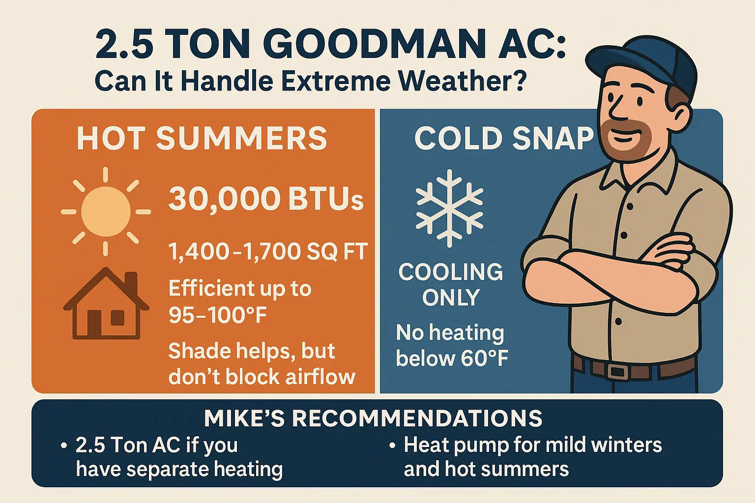 Can a 2.5 Ton Goodman AC Handle Hot Summers & Cold Snaps? Mike Explains