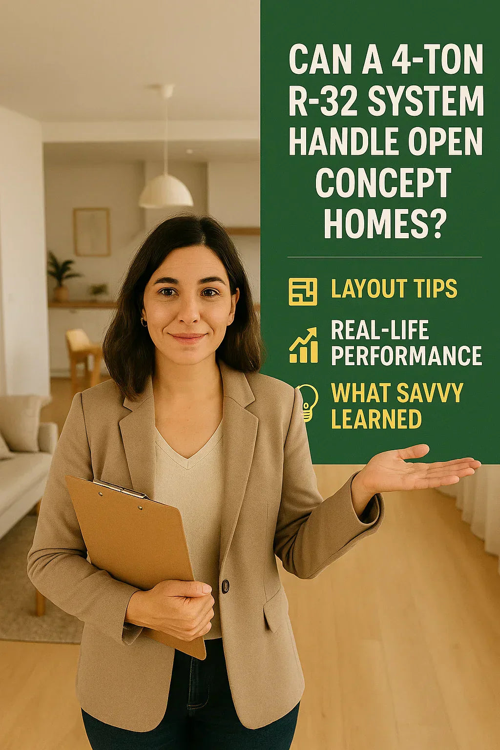 Can a 4-Ton R-32 System Handle Open Concept Homes? Layout Tips, Real-Life Performance & What Savvy Learned