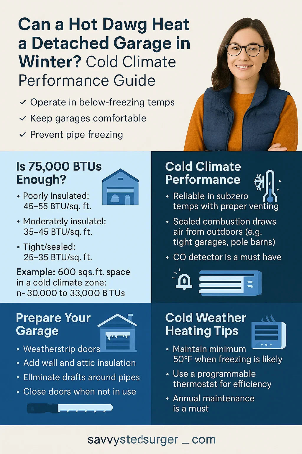 Can a Hot Dawg Heat a Detached Garage in Winter Cold Climate Performance Guide
