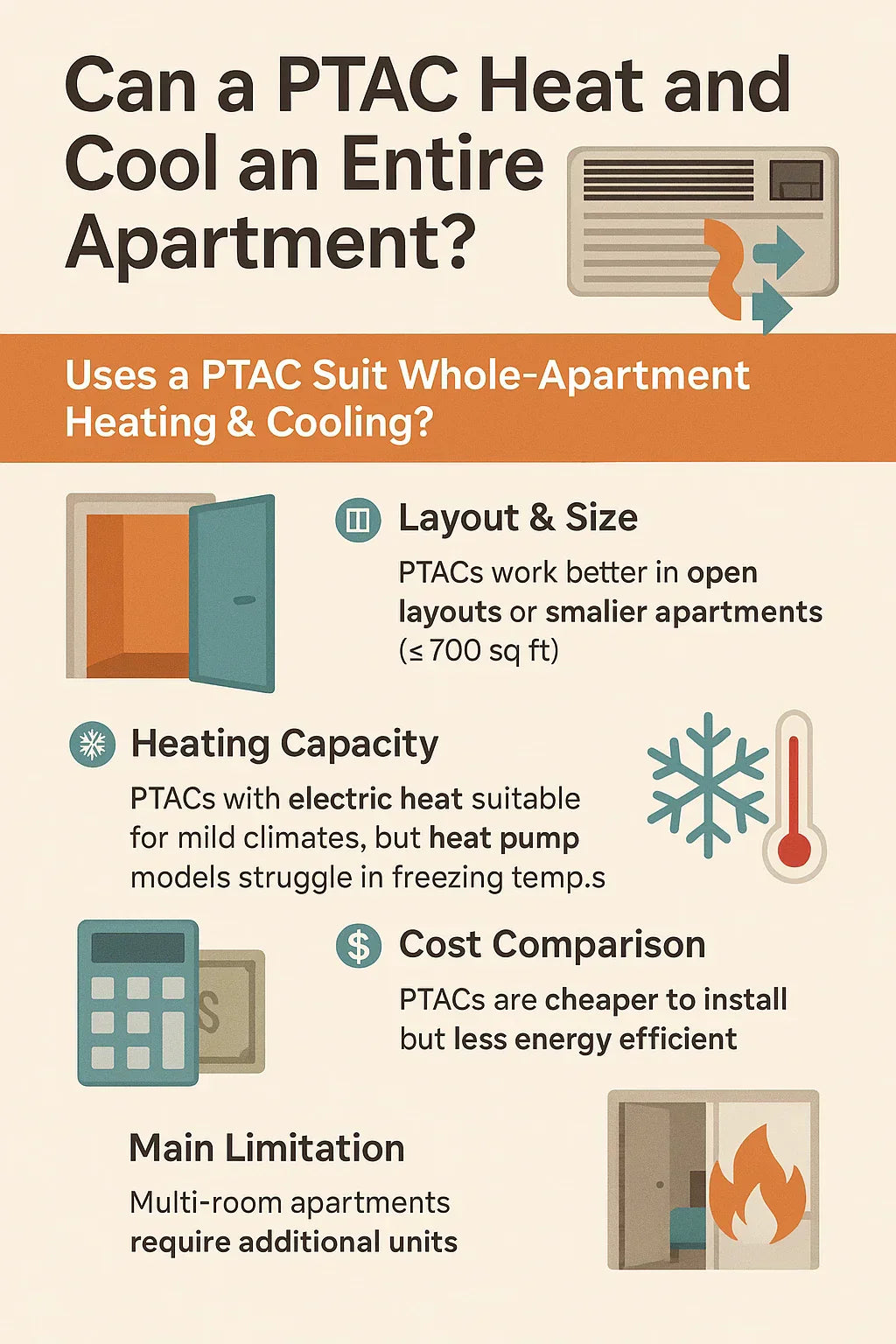 Can a PTAC Heat and Cool an Entire Apartment? Use Cases and Limitations