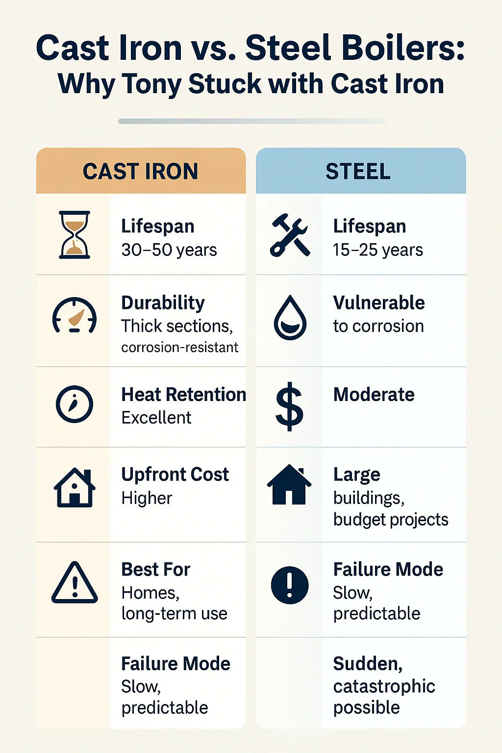 Cast Iron vs. Steel Boilers: Why Tony Stuck with Cast Iron