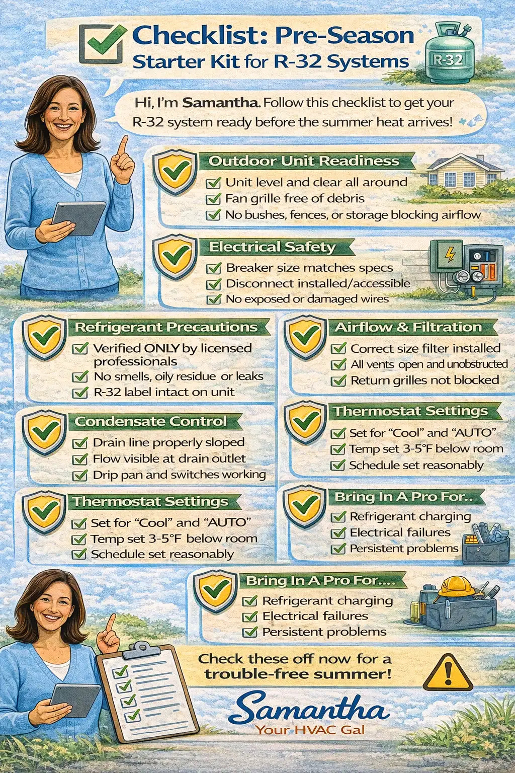 Checklist Pre-Season Starter Kit for R-32 Systems