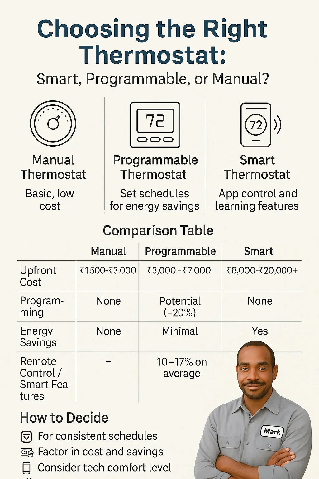 Choosing the Right Thermostat: Smart, Programmable, or Manual?