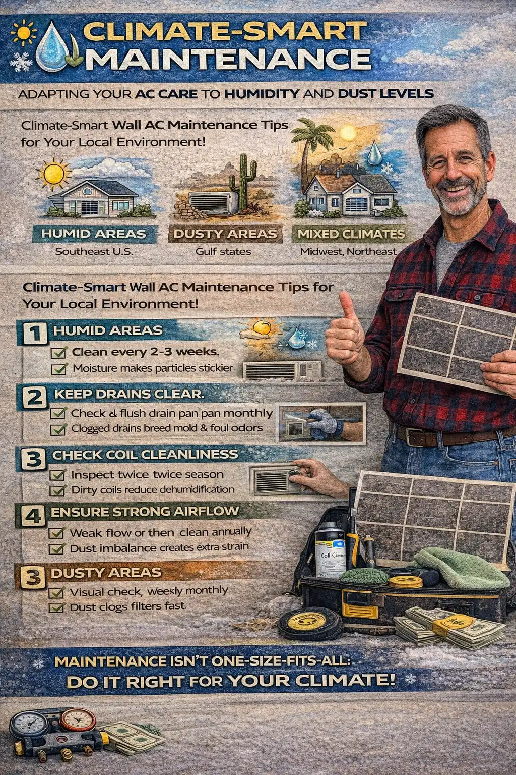 Climate-Smart Maintenance: Adapting Your AC Care to Humidity and Dust Levels