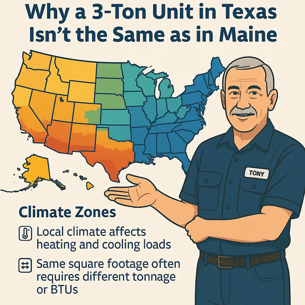 Climate Zone HVAC Sizing Map Why a 3-Ton Unit in Texas Isn’t the Same as in Maine