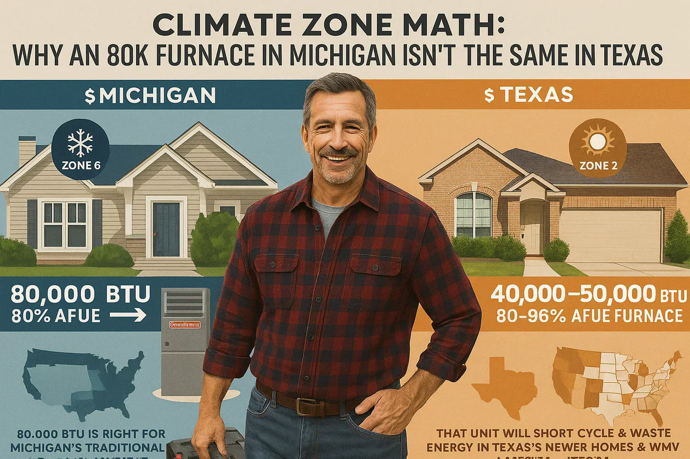Climate Zone Math: The Differences Between an 80k Furnace in Michigan and Texas