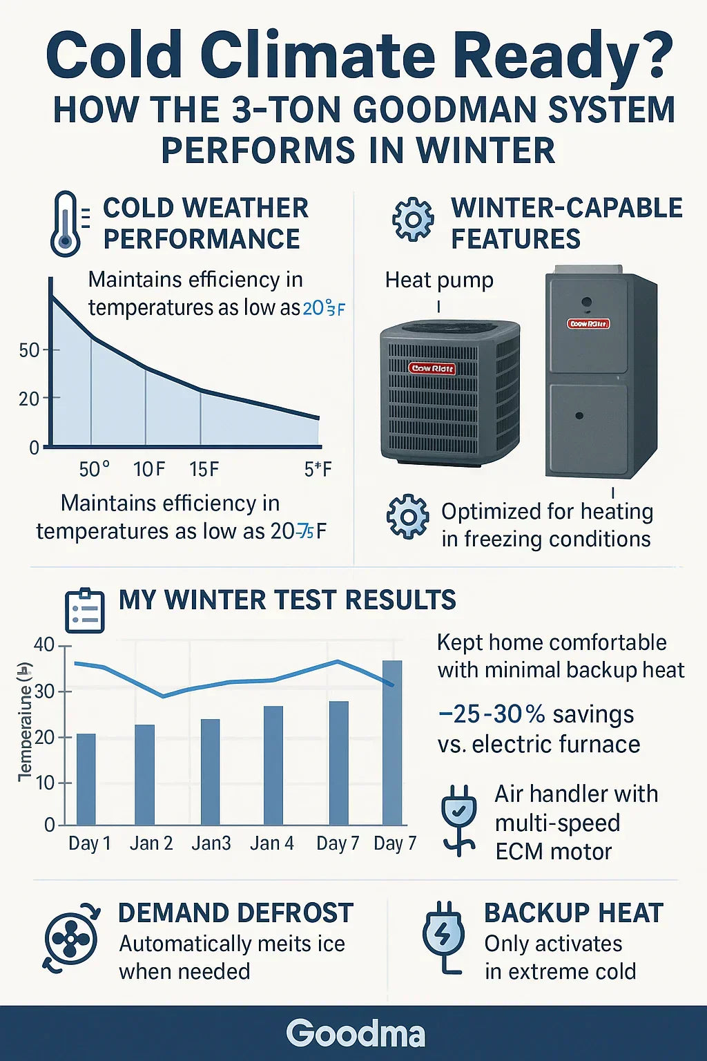 Cold Climate Ready? How the 3-Ton Goodman System Performs in Winter