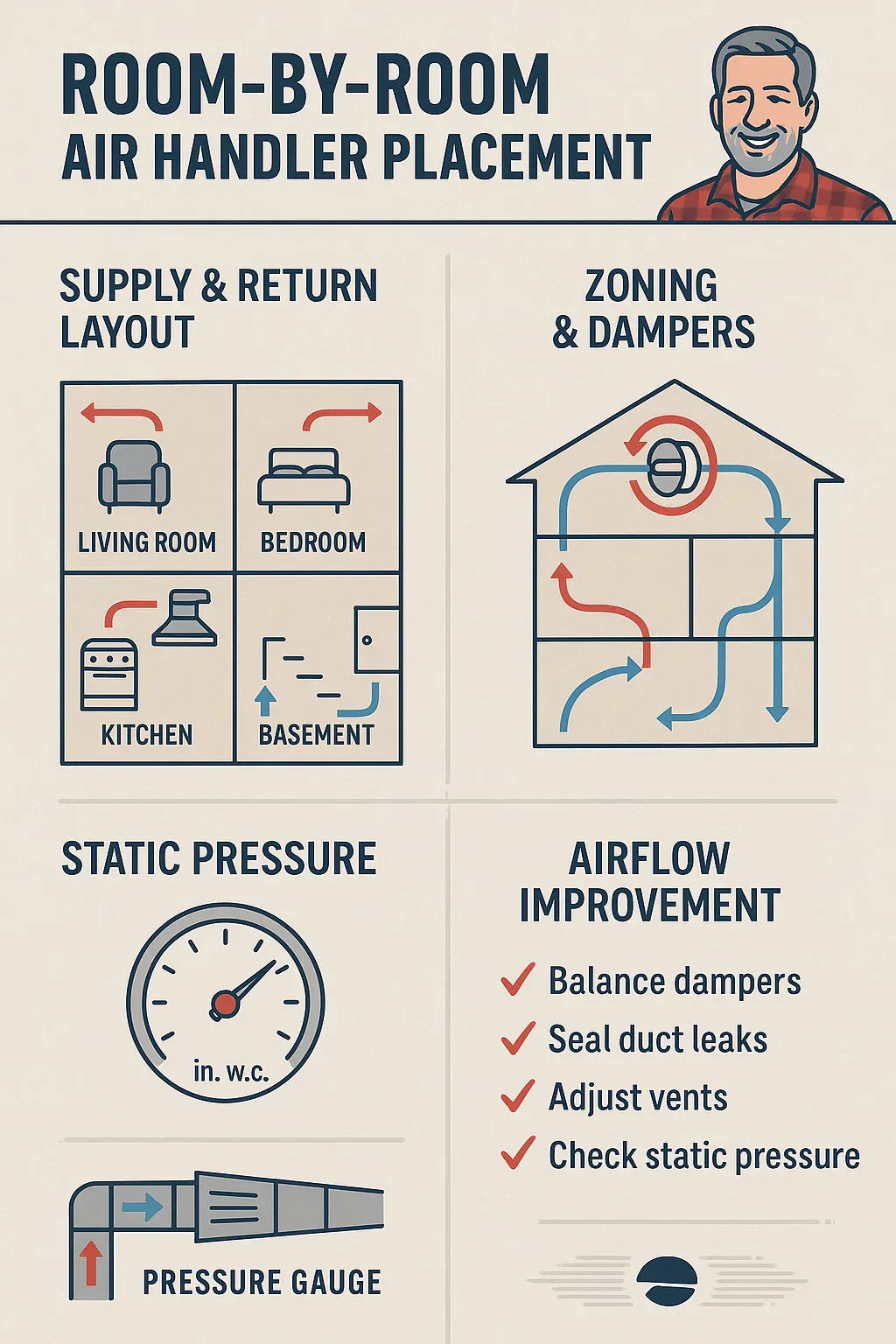 Placement of Air Handlers and Airflow Advice for Comfort in Every Room