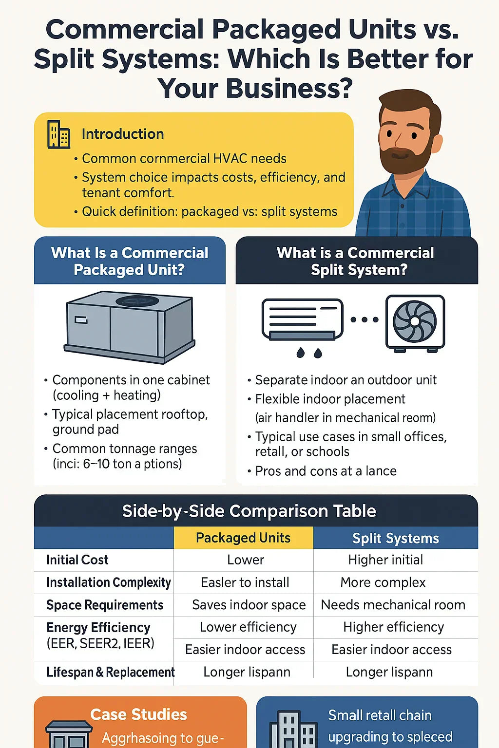 Commercial Packaged Units vs. Split Systems: Which Is Better for Your Business?