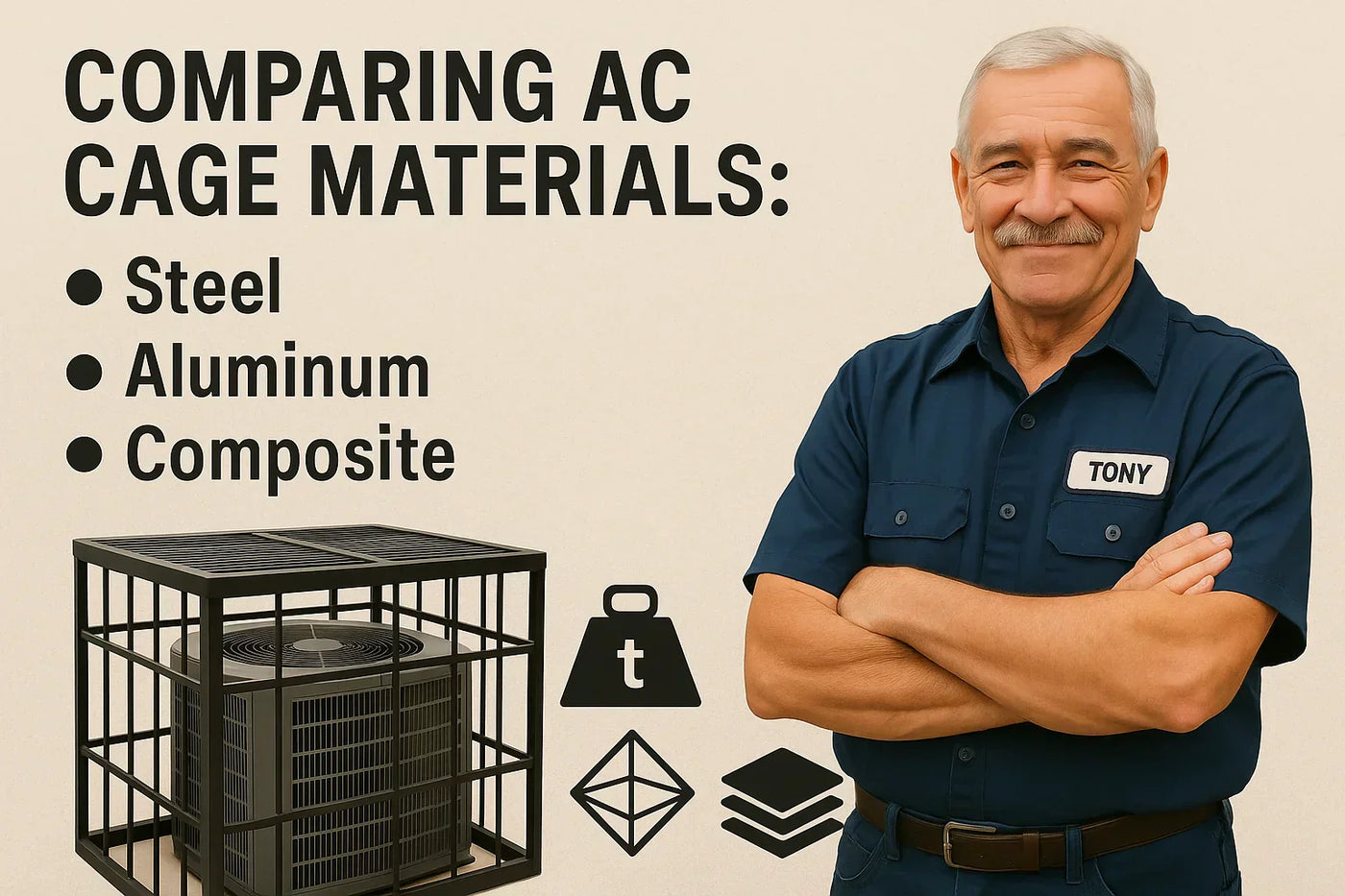 Comparing AC Cage Materials: Steel vs. Aluminum vs. Composite