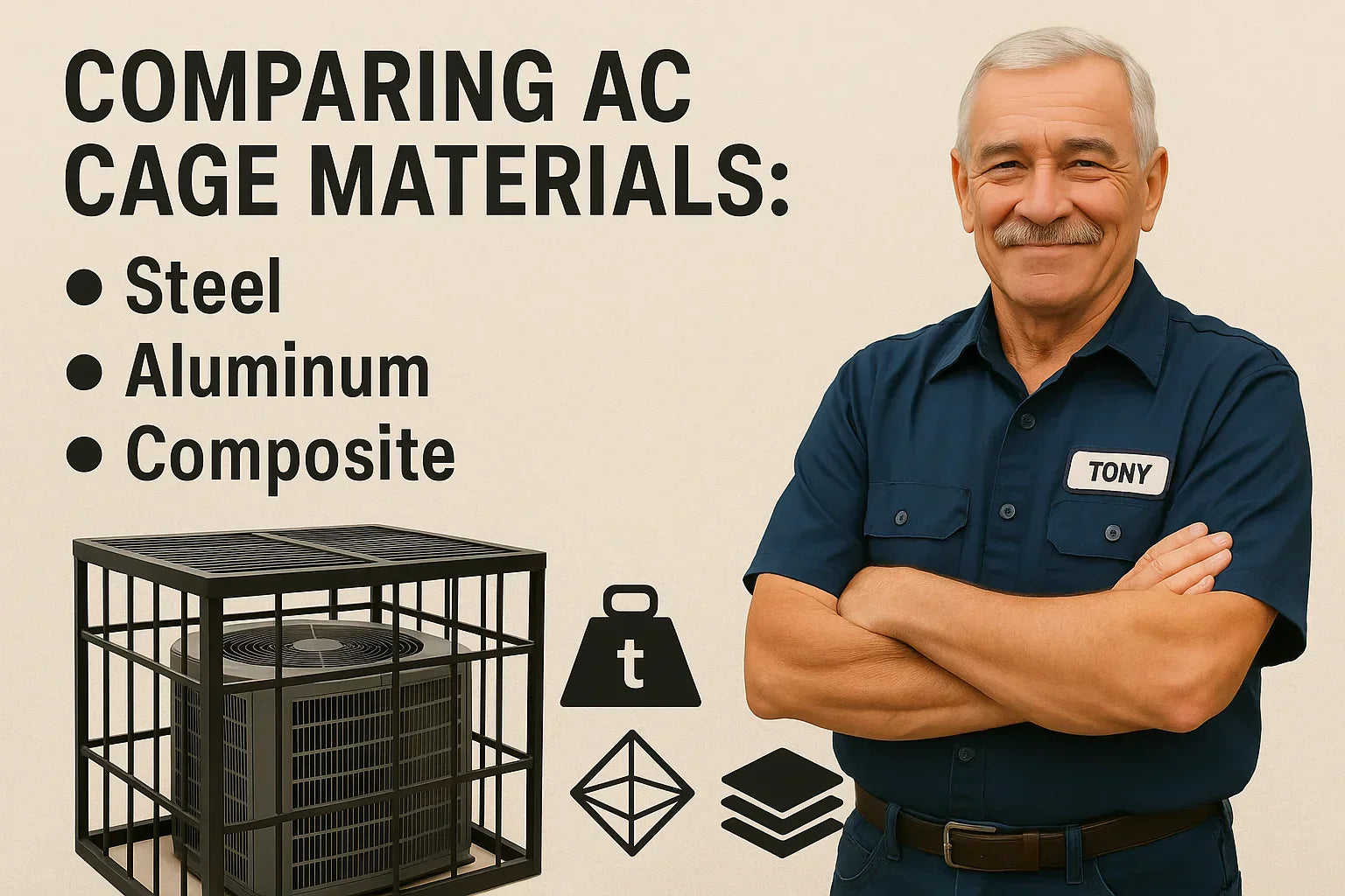 Comparing AC Cage Materials: Steel vs. Aluminum vs. Composite