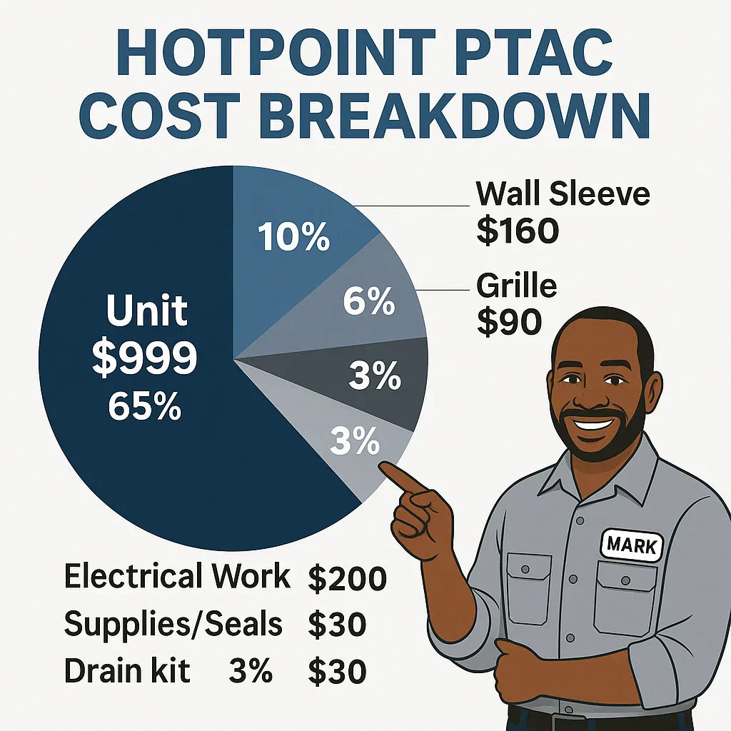 Cost Breakdown Hotpoint PTAC Equipment, Accessories & Installation