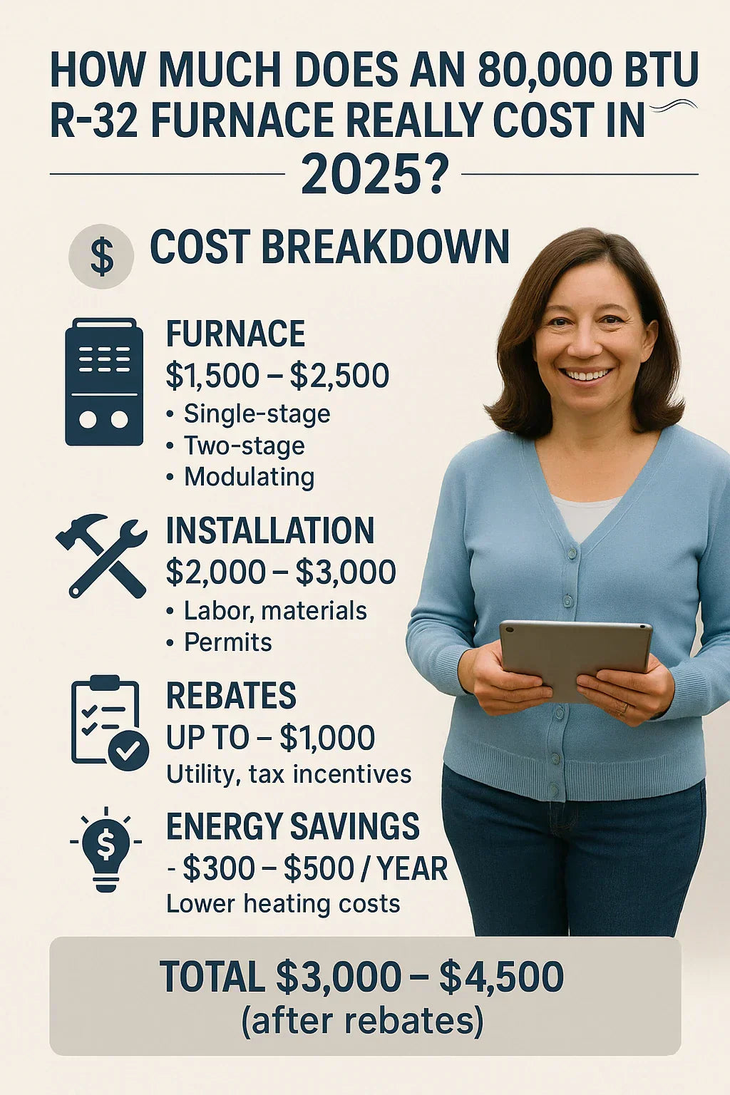 Cost Breakdown — How Much Does an 80,000 BTU R-32 Gas Furnace Really Cost in 2025