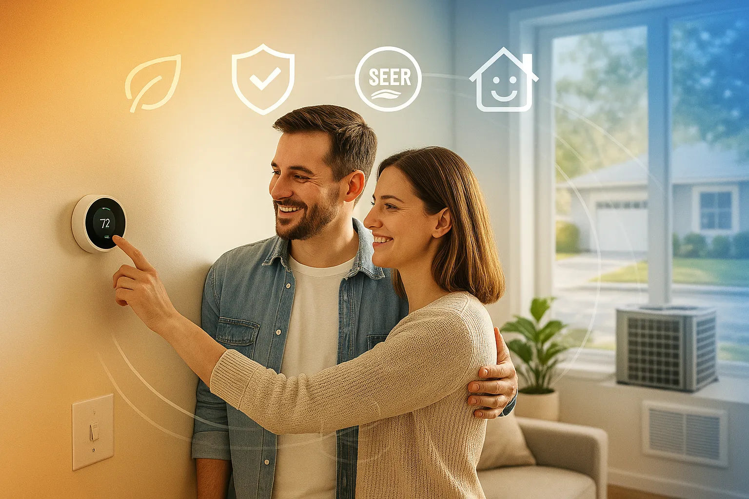 Create a clean, professional hero image for a U.S.-based HVAC company, The Furnace Outlet 