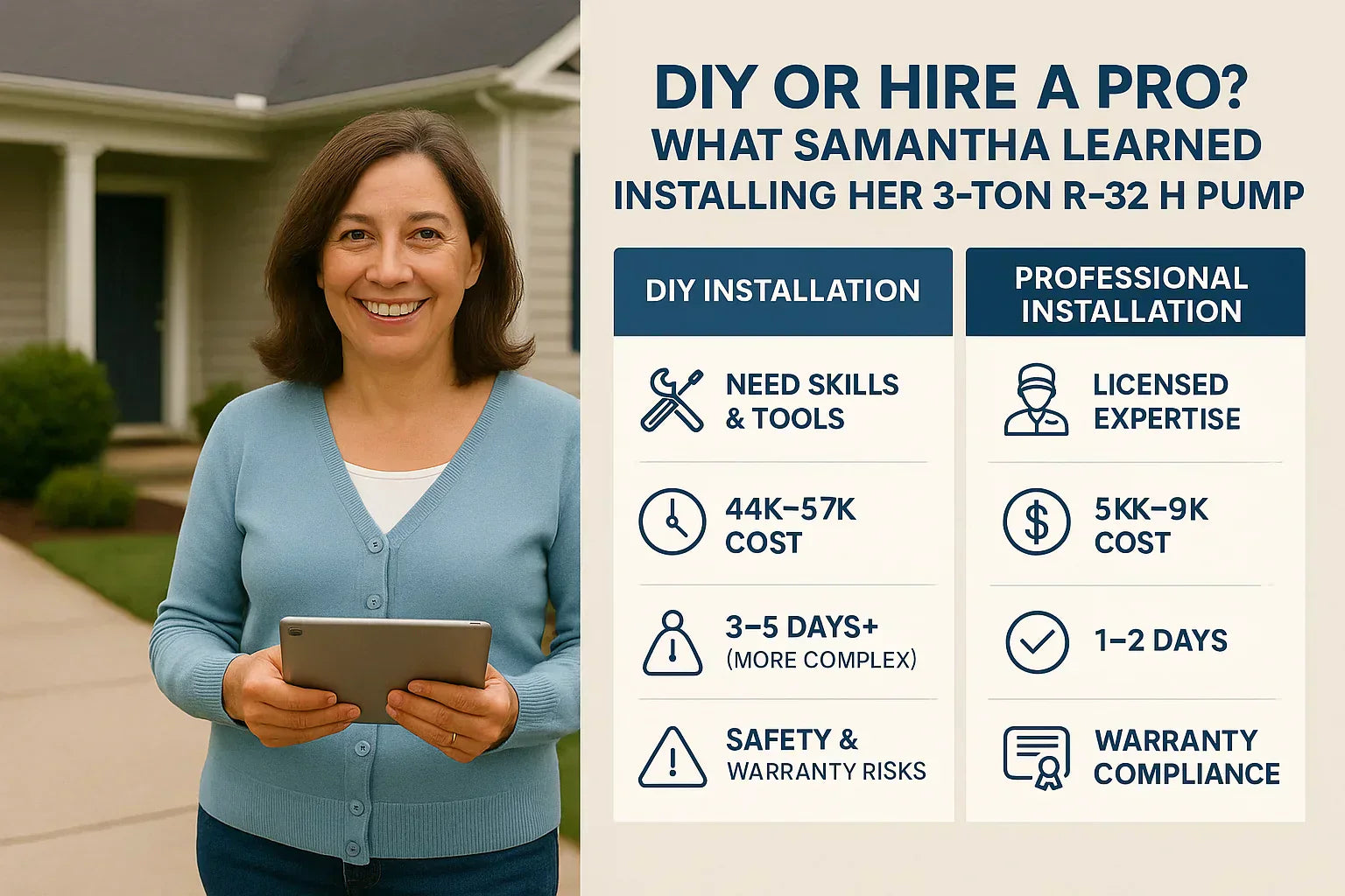 DIY or Hire a Pro? What Samantha Learned Installing Her 3-Ton R-32 Heat Pump