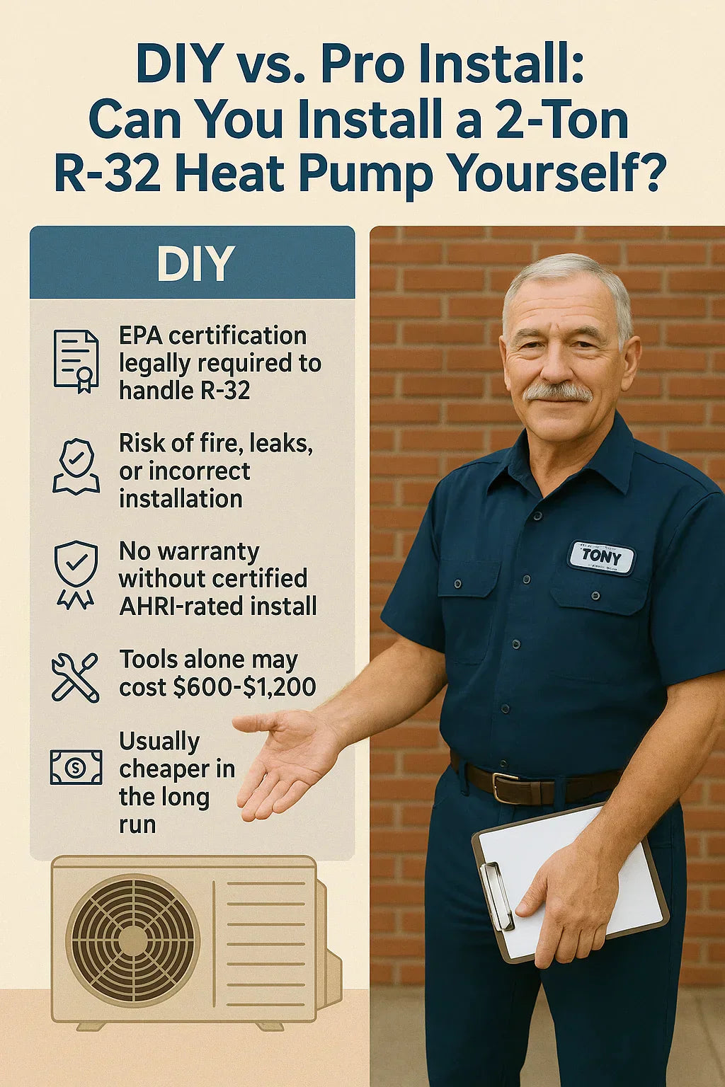 DIY vs. Pro Install: Can You Install a 2‑Ton R‑32 Heat Pump Yourself?