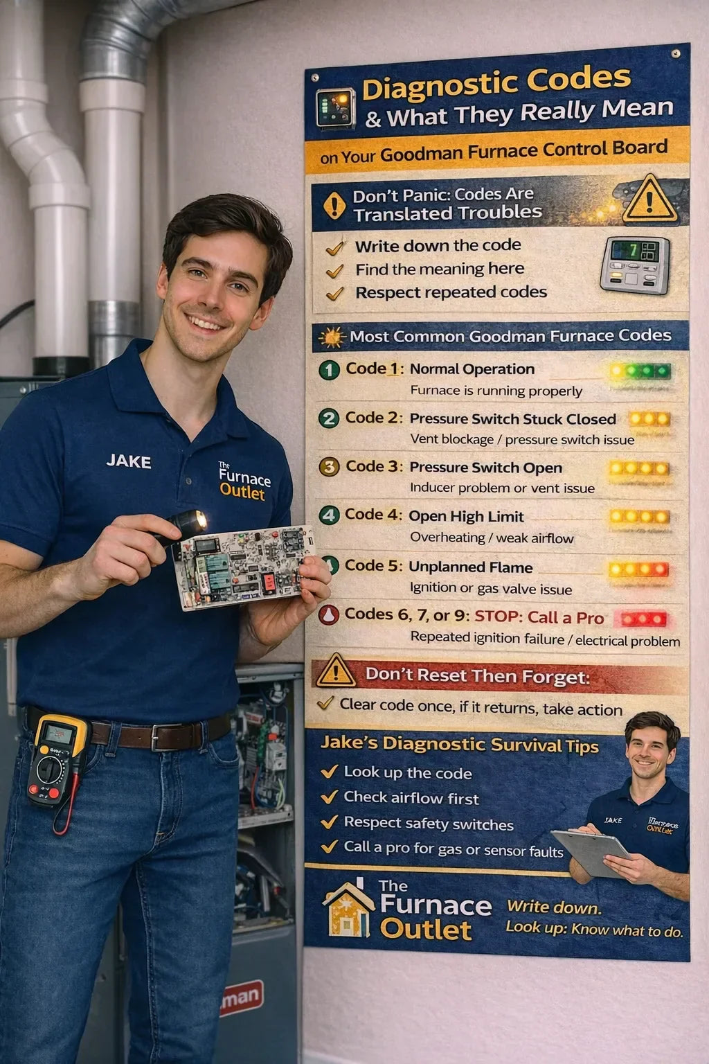 Diagnostic Codes & What They Really Mean on Your Goodman Furnace Control Board