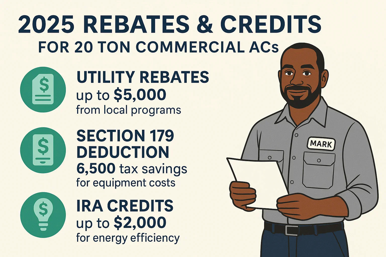 Do 20 Ton Commercial AC Systems Qualify for Rebates or Tax Credits in 2025