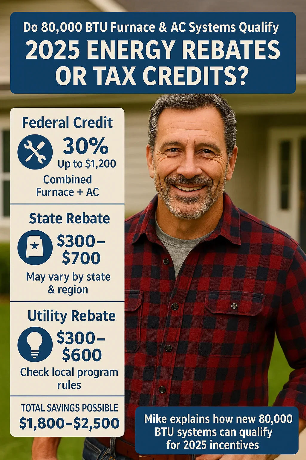 Do 80,000 BTU Furnace & AC Systems Qualify for 2025 Energy Rebates or Tax Credits