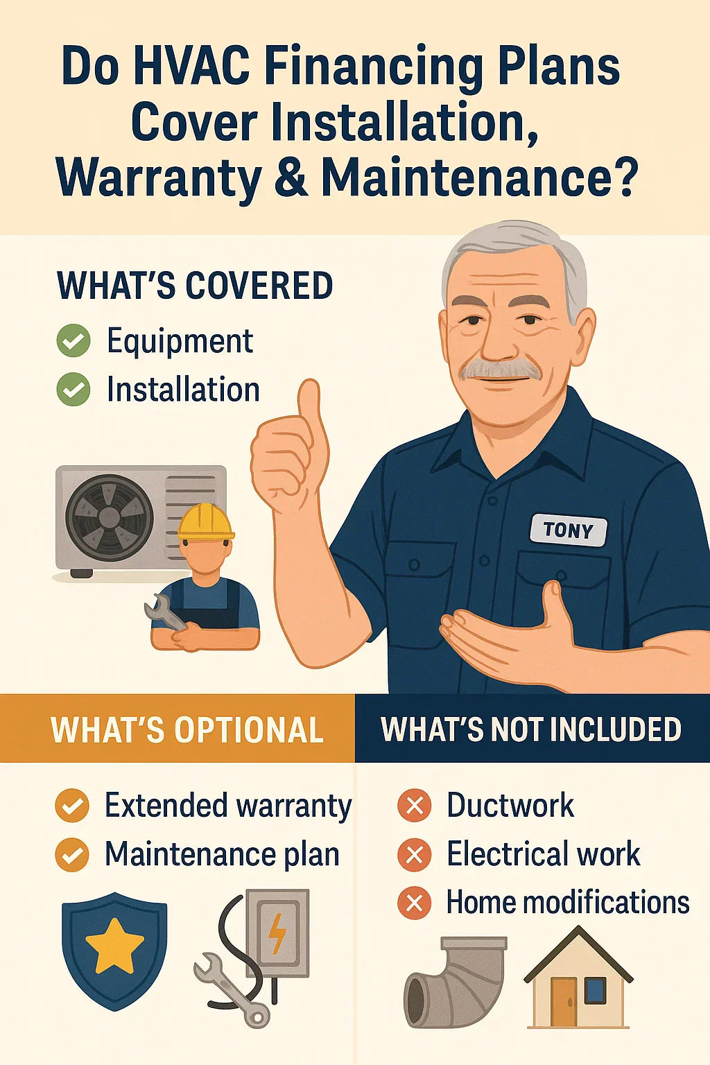 Do HVAC Financing Plans Cover Installation, Warranty & Maintenance?