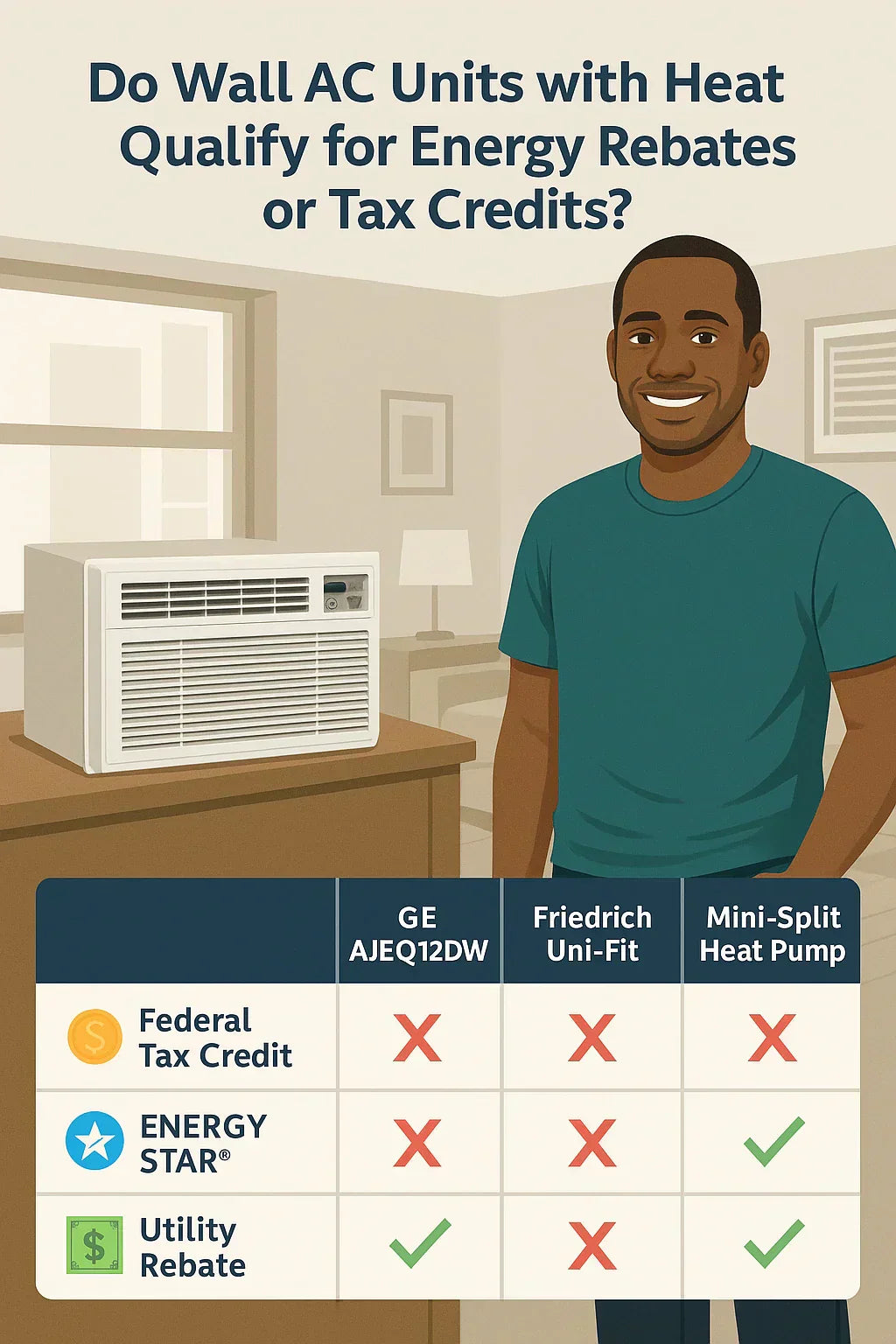 Do Wall AC Units with Heat Qualify for Energy Rebates or Tax Credits