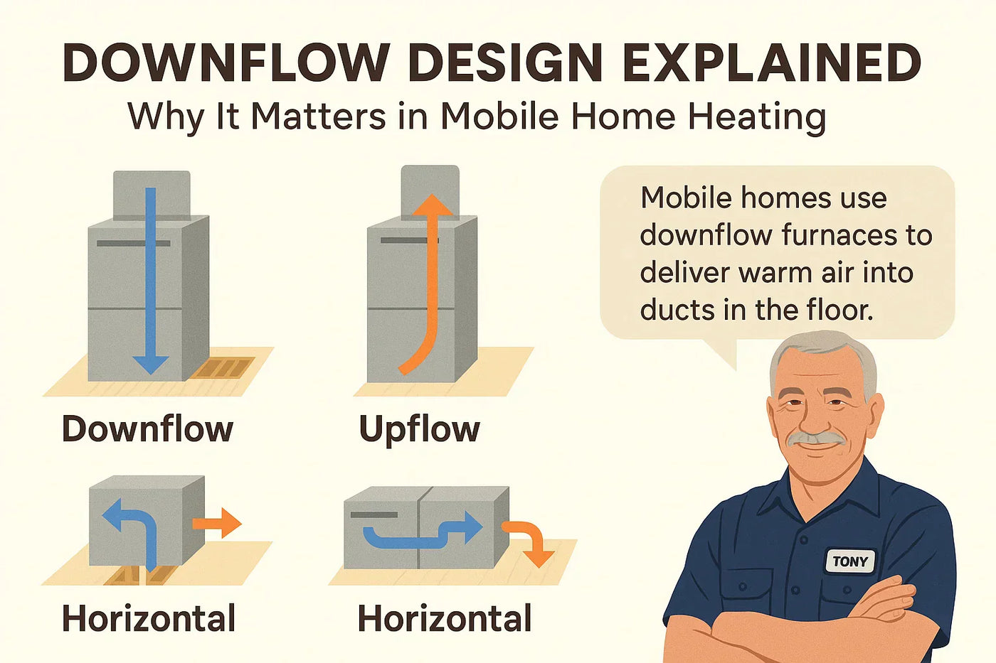 Downflow Design Explained: Why It Matters in Mobile Home Heating